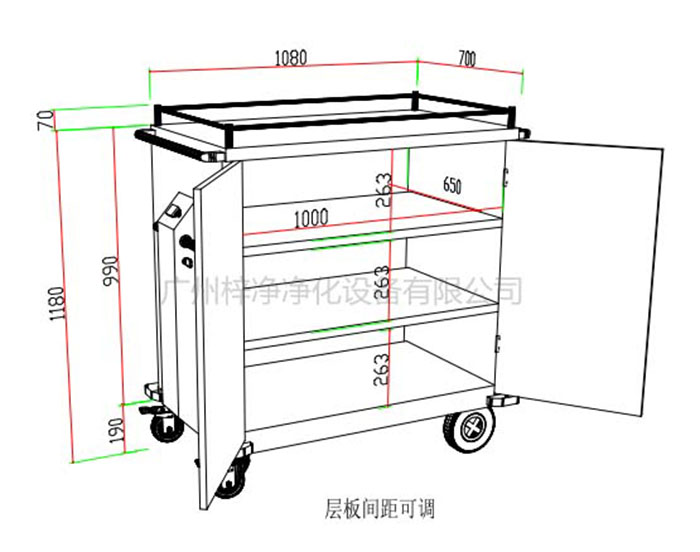 無(wú)菌物品電動(dòng)運送車(chē)標準方案設計示意圖內部結構