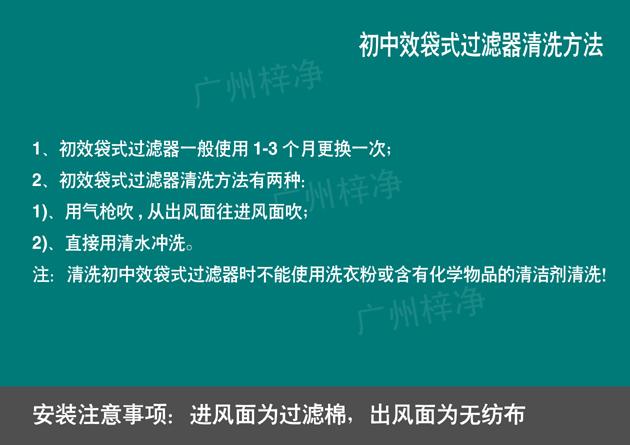 組合式空調袋式中效過(guò)濾器清洗方法及更換日期說(shuō)明,能夠更好的維護保養凈化機組